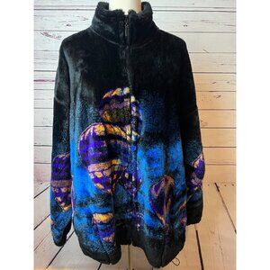 MAZMANIA Full Zip Fleece Jacket Plus 2X Hot Air Balloon Made in USA Vintage XXL